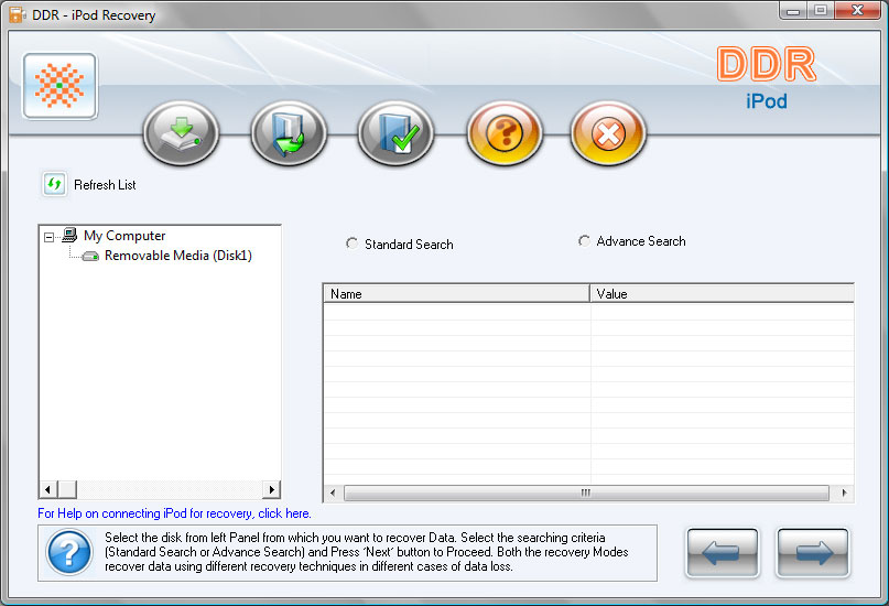 Screenshot of iPod Recovery Software