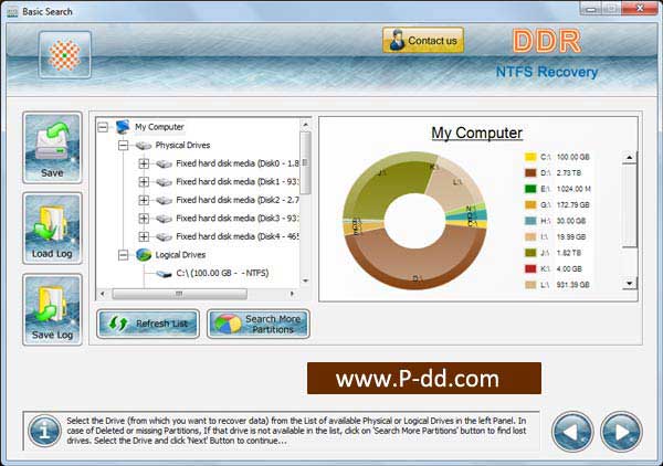 NTFS Data Recovery Software screenshot