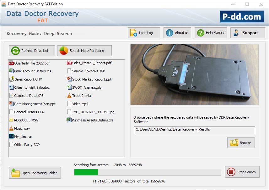 Screenshot of FAT Data Recovery