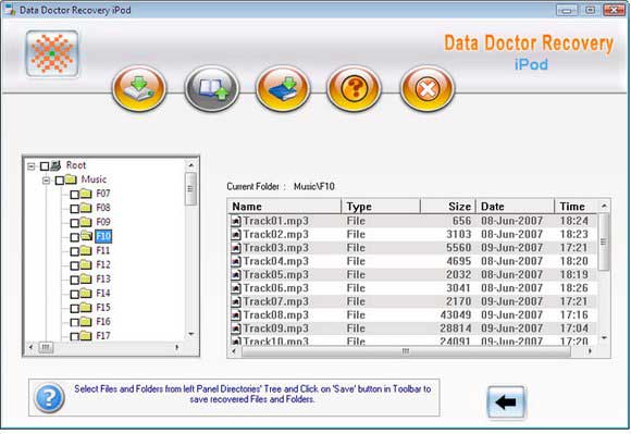 iPod File Repair Software screen shot