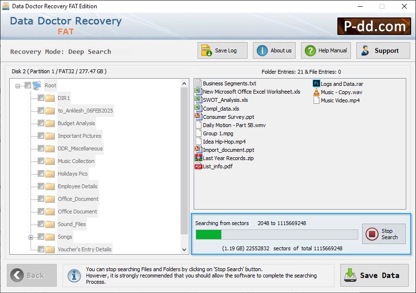 Searching FAT Data Recovery Software