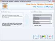 MS acceso al convertidor Screenshot de la base de datos de MySQL