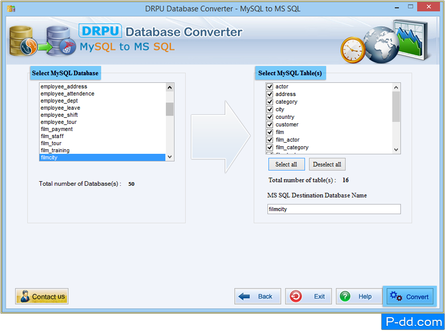 MySQL a MS SQL Database Converter